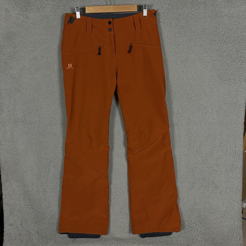 Salomon Edge Pant Womens Medium Umber Insulated Wind & Water Proof Snowboard Ski